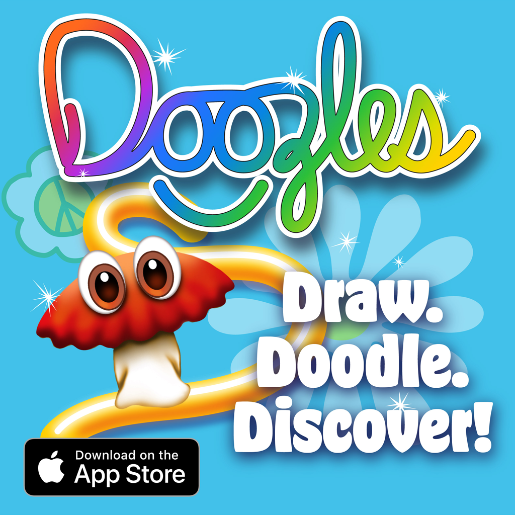 Doozles — Draw. Doodle. Discover! Download on the App Store.